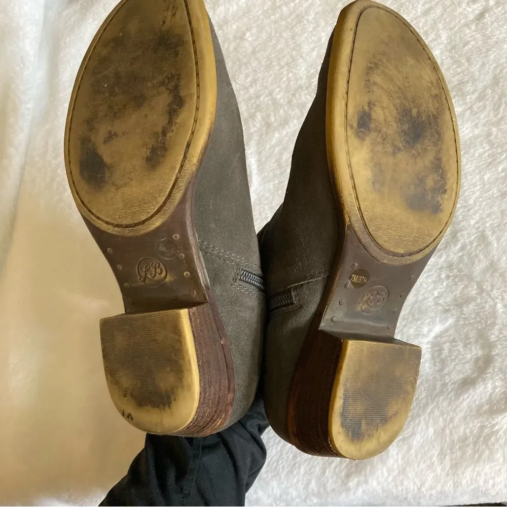 Lucky Brand Brintly Ankle Booties Taupe Suede Size 7